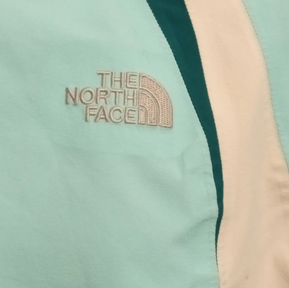 The North Face Hyvent Girl's ColorBlock Green/Ocean Foam Blue/ Jacket -SZ: 7/8